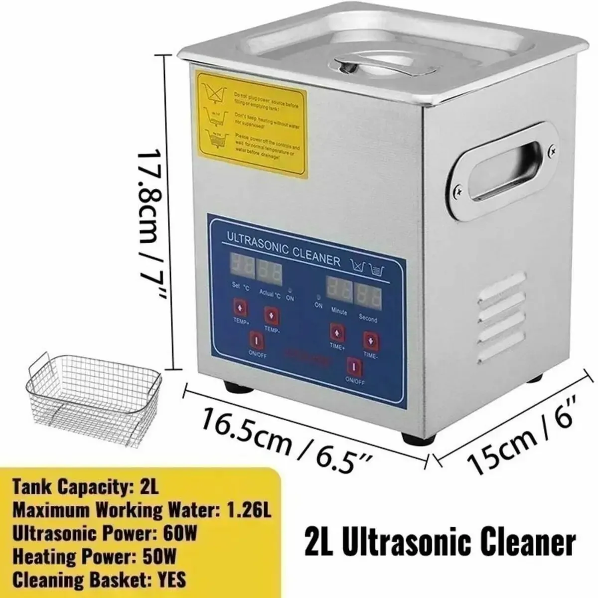 2L Ultrasonic Cleaner for Delicate Items - Image 4