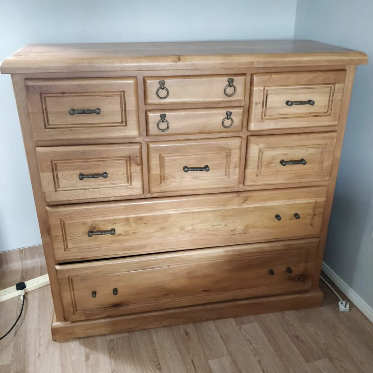 CHEST OF DRAWERS (SOLID OAK) - Image 1