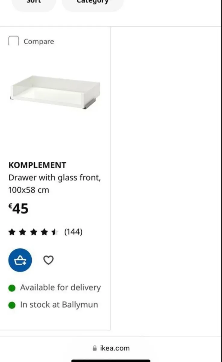 IKEA Komplement Drawer with glass front White - Image 2