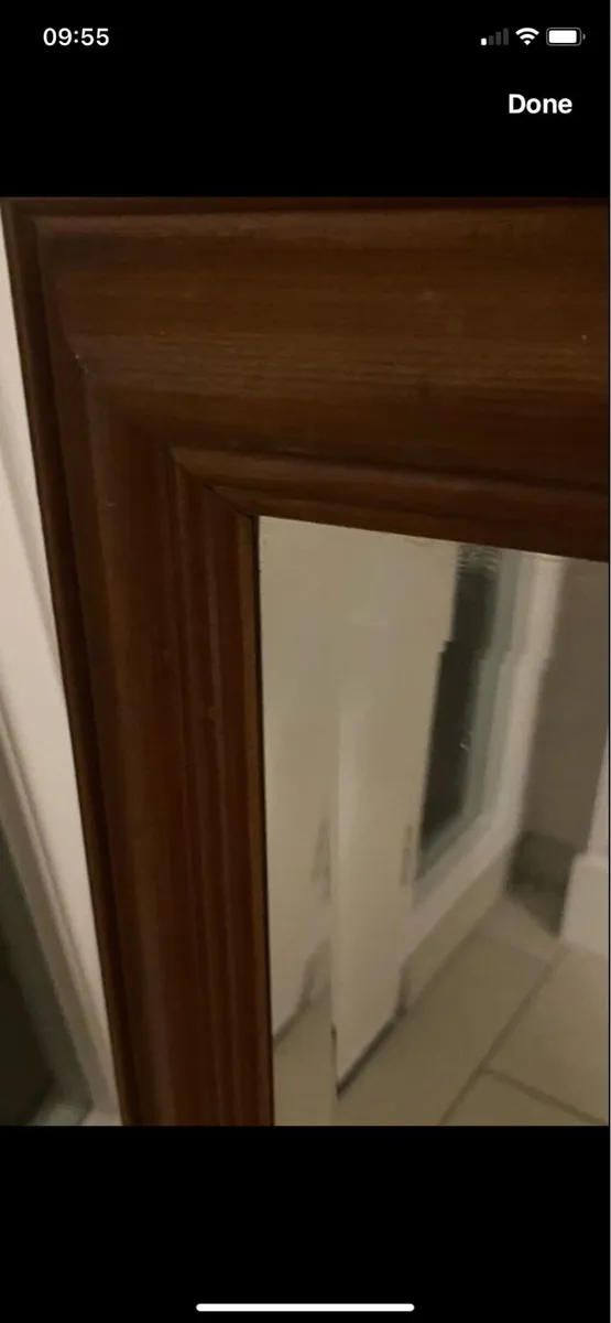 Large Timber Framed Bevelled Mirror - Image 2