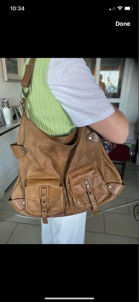 Cortefiel Leather Shoulder Bag - Image 1