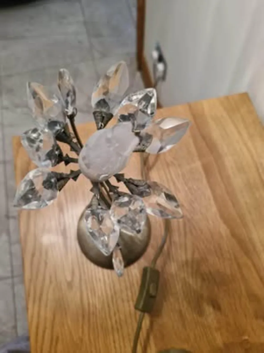 Pair of champagne crystal lamps - Image 3
