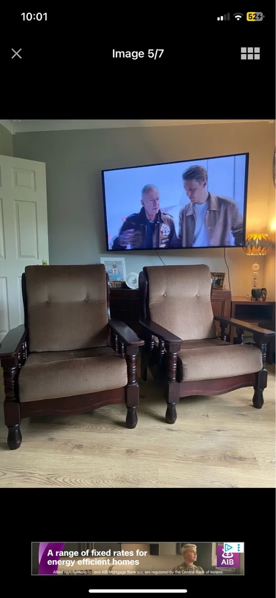 Sturdy wooden armchairs - Image 3