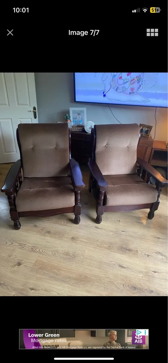 Sturdy wooden armchairs - Image 4