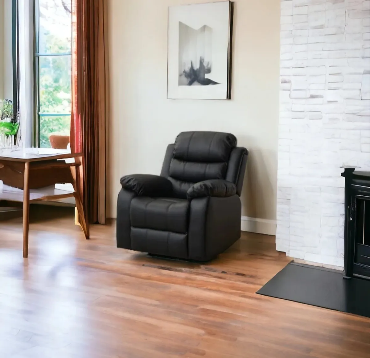Black Recliner Chair – Comfy Armchair for Home - Image 1