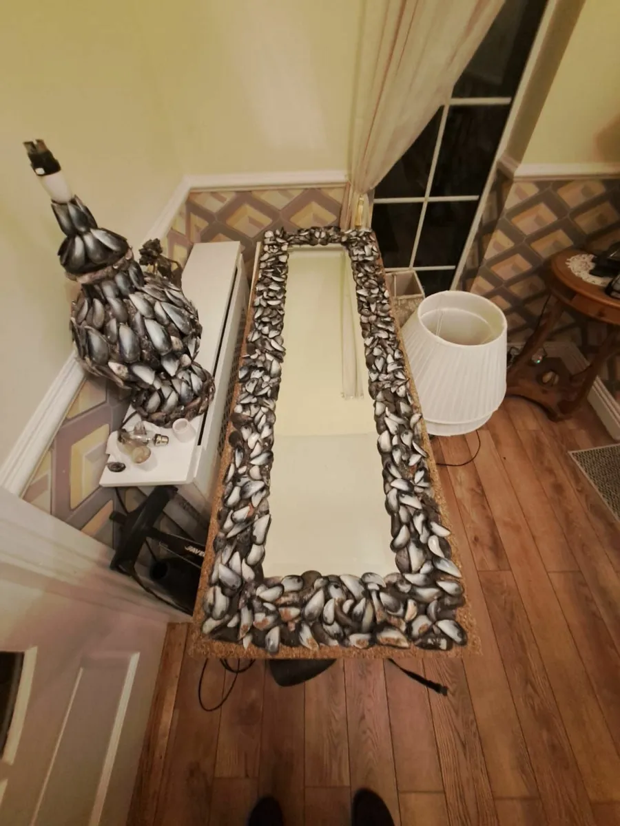 Mirror, 2 x Lamps set, Clam shells design - Image 1