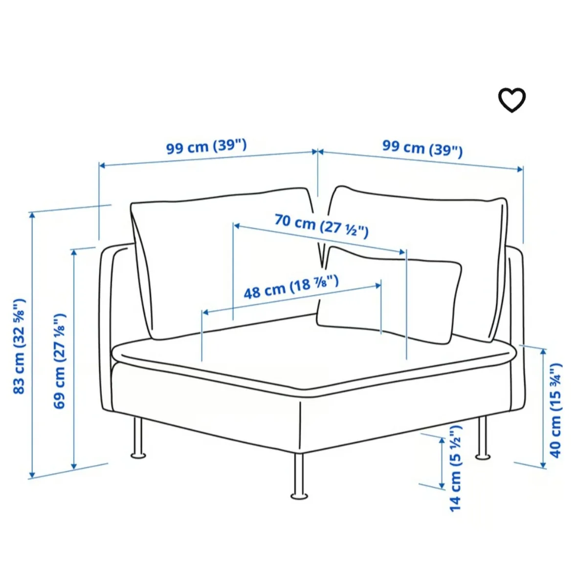 Ikea soderhamn sofa corner unit - Image 2