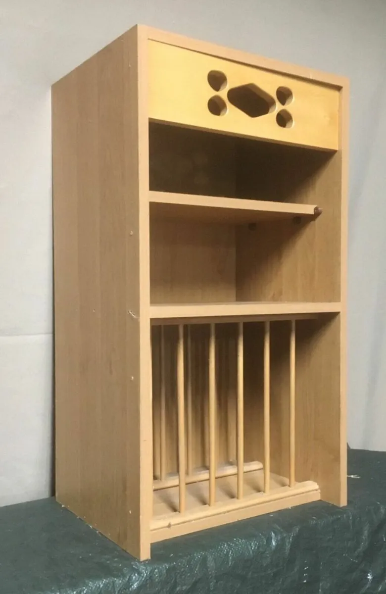 Free standing Plate Rack Unit with 2 open shelves - Image 2