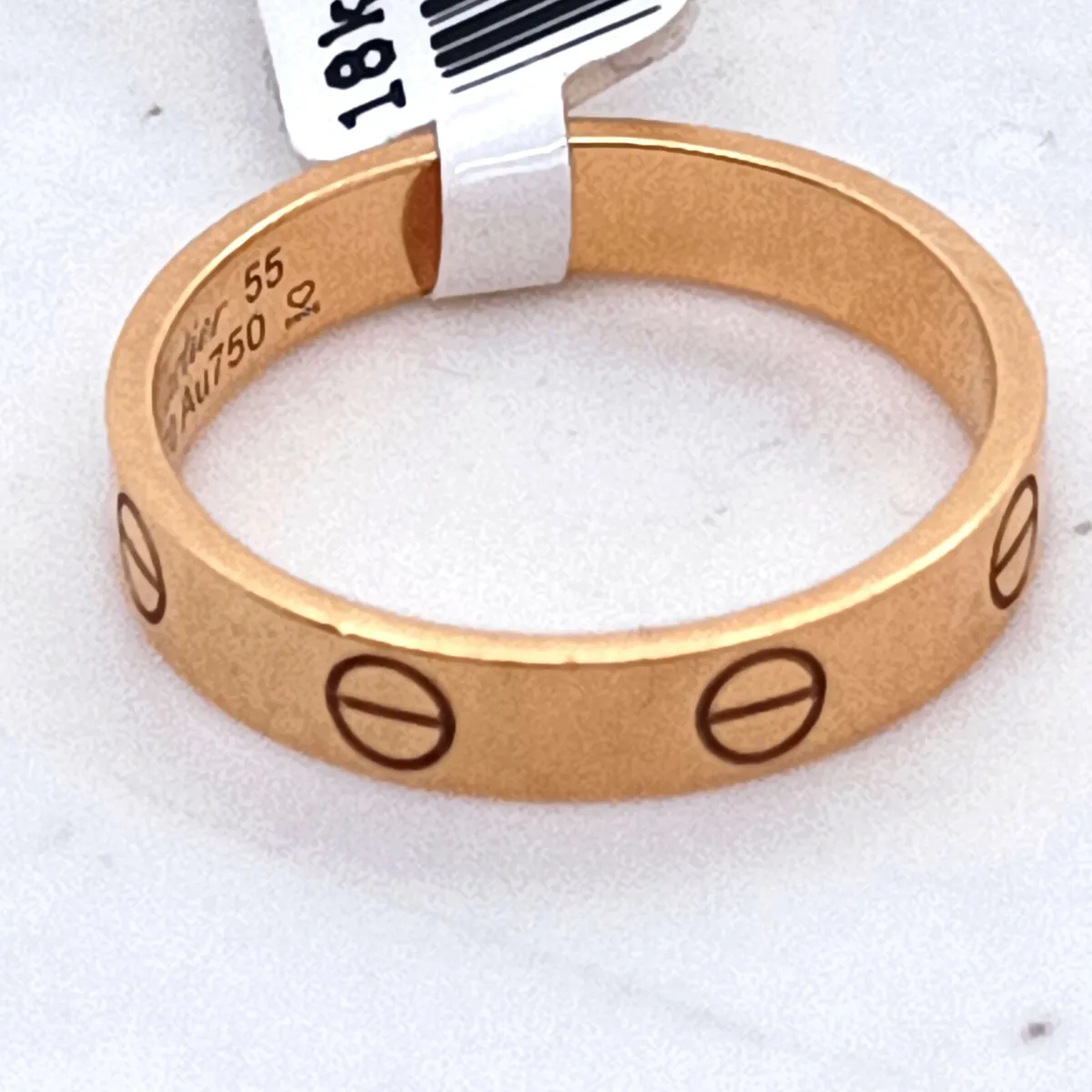 18K Yellow Gold Cartier Love Ring & Carrier Box - Image 2