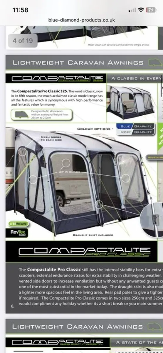 Outdoor revolution pole awning for caravan - Image 1