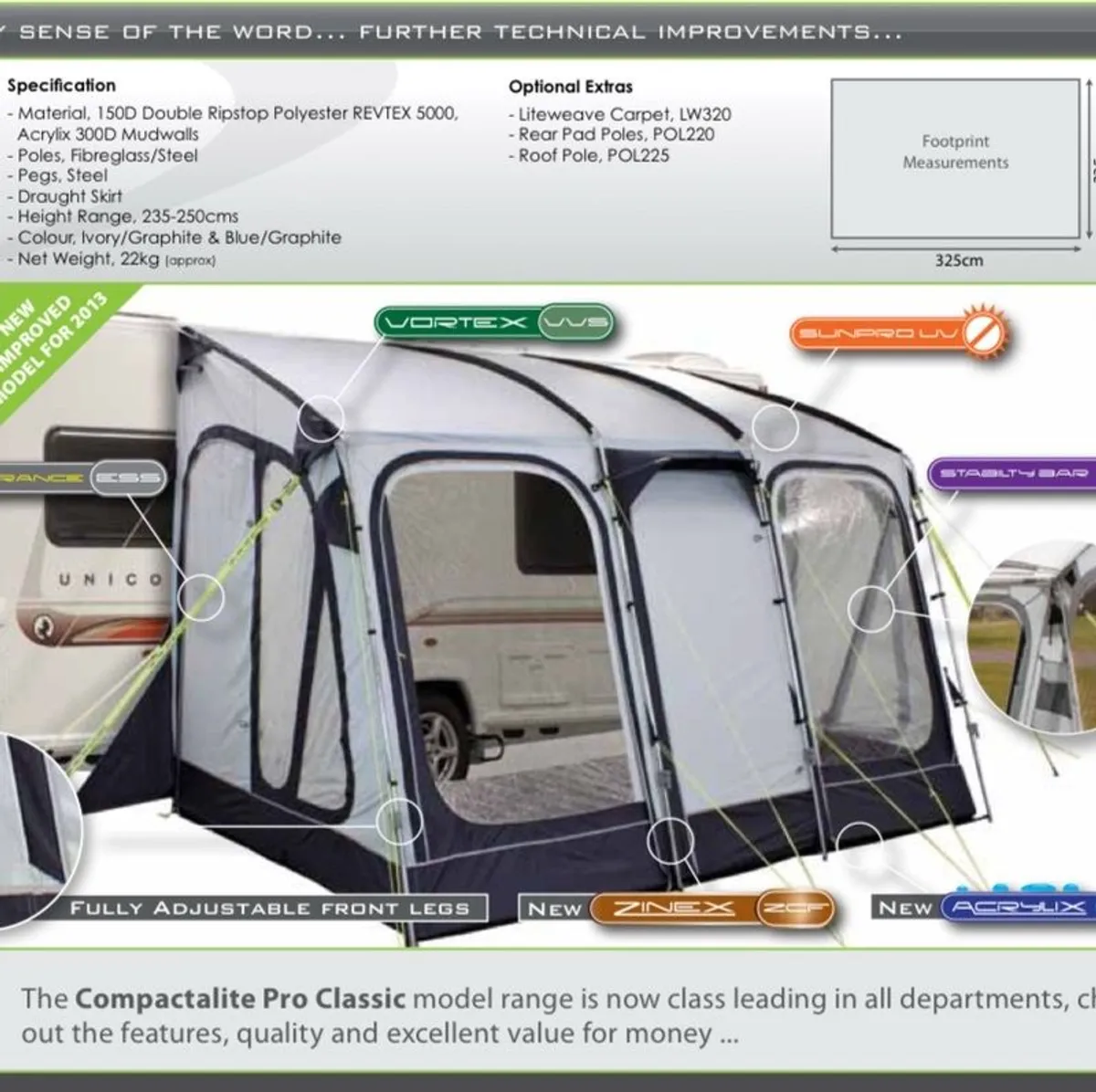 Outdoor revolution pole awning for caravan - Image 3