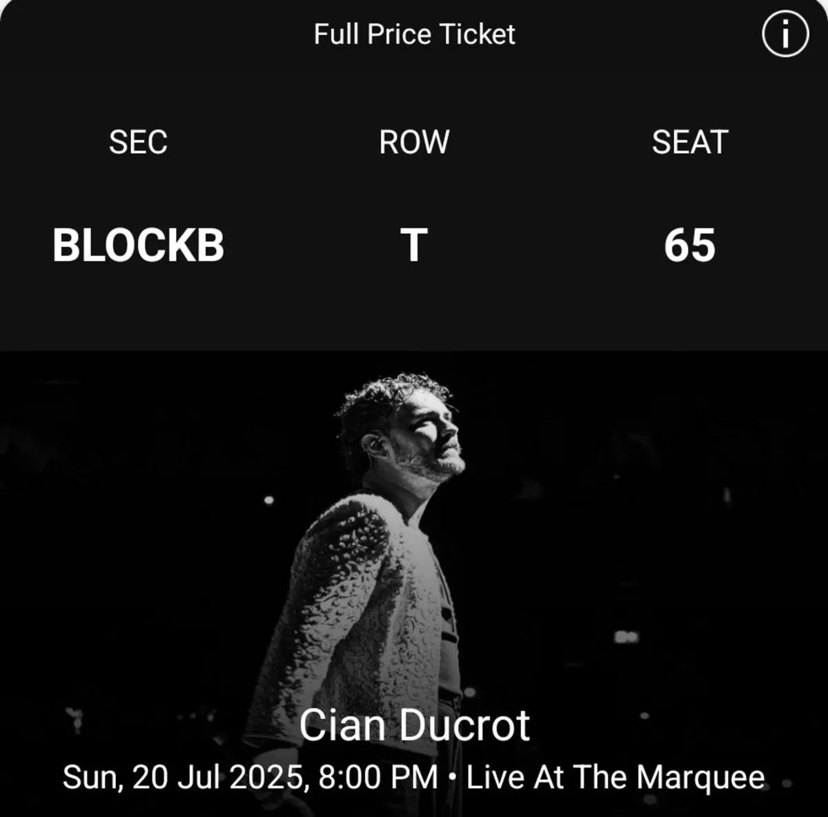 3 Cian Ducrot seated Tickets Cork 20/7/25 - Image 2