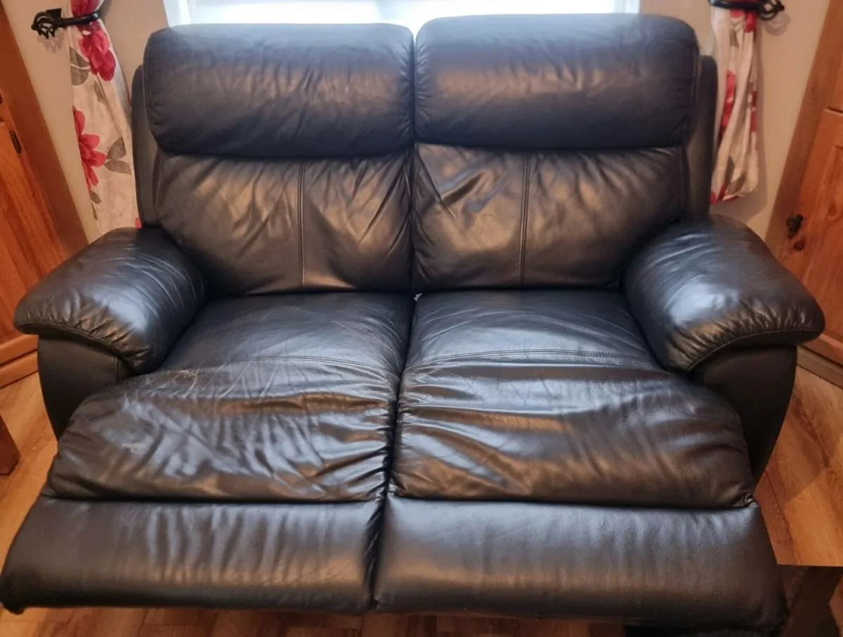 Leather 3 piece suite - Image 4