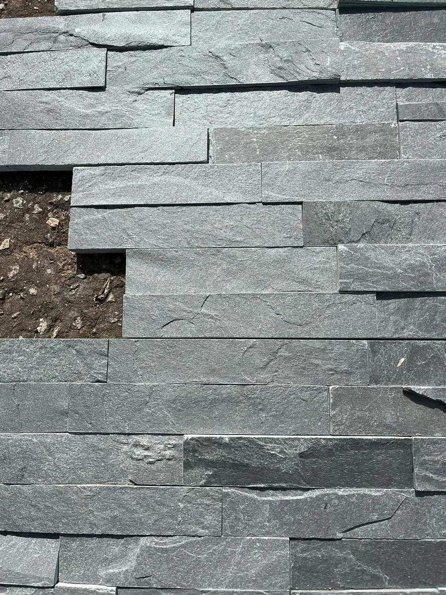 Black / Charcoal Split Face cladding tiles - Image 3