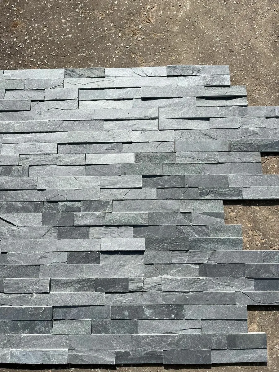 Black / Charcoal Split Face cladding tiles - Image 4