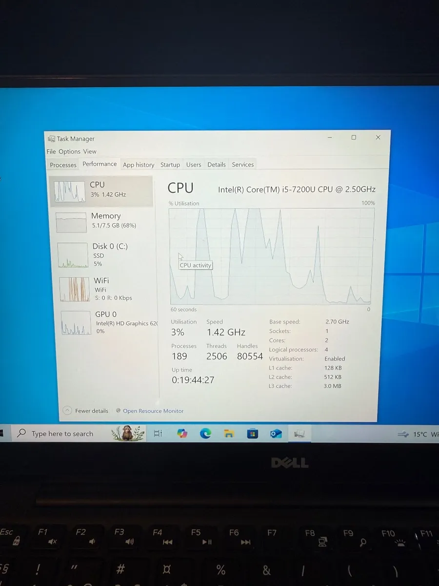 Dell XPS 9360 Laptop i5/8GB/256SSD/QHD - Image 4