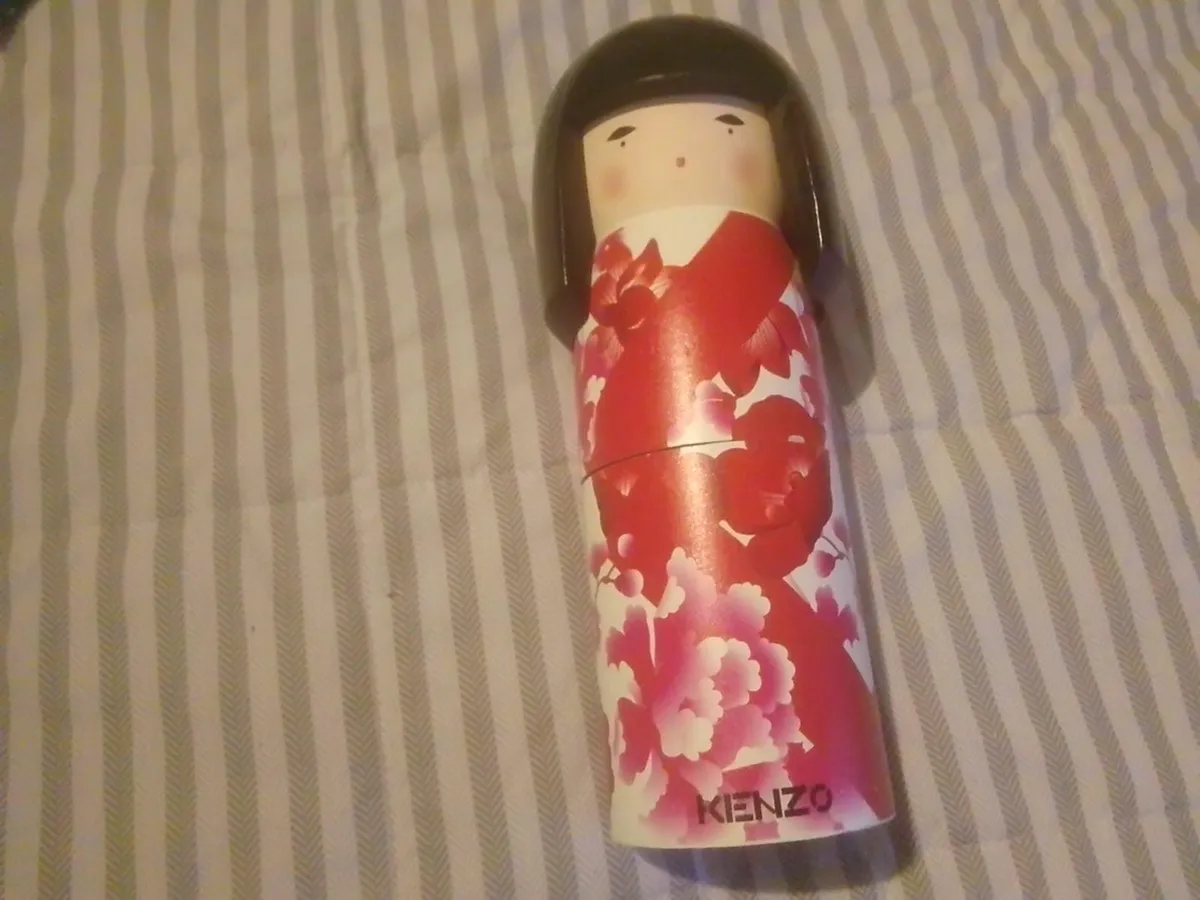 KENZO LARGE WOODEN JAPANESE DOLL ORNAMENT NEW - Image 1