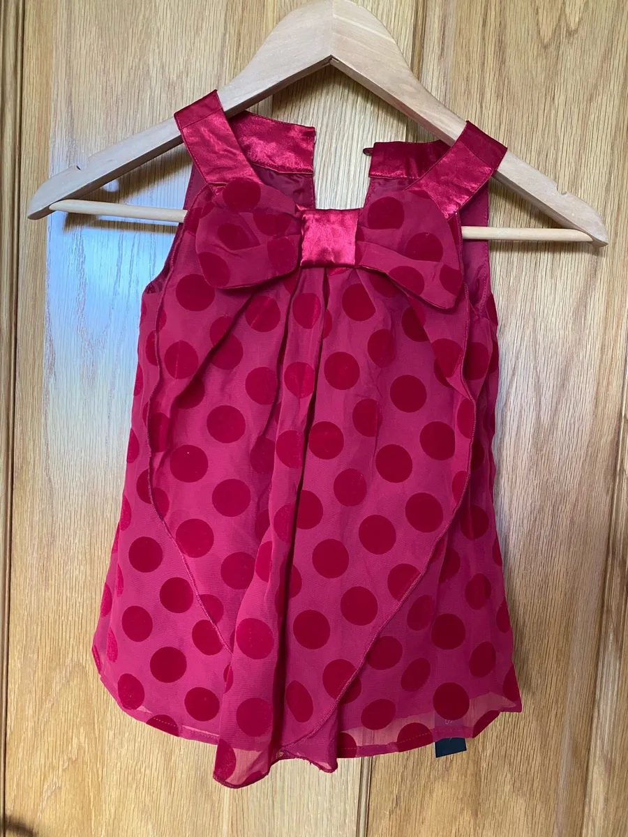 Girls Elegant Red Velvet Occasional Outfit - Image 2
