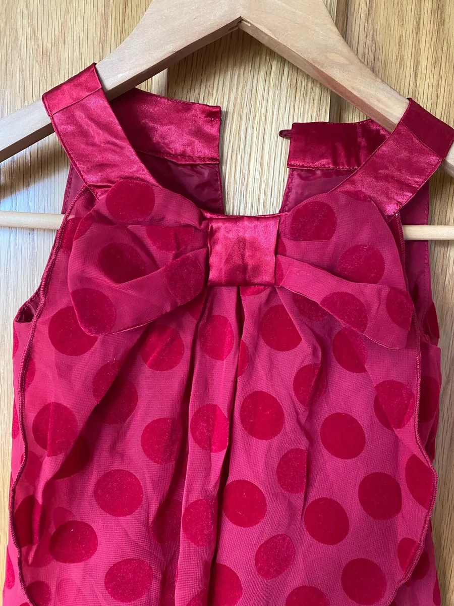 Girls Elegant Red Velvet Occasional Outfit - Image 3