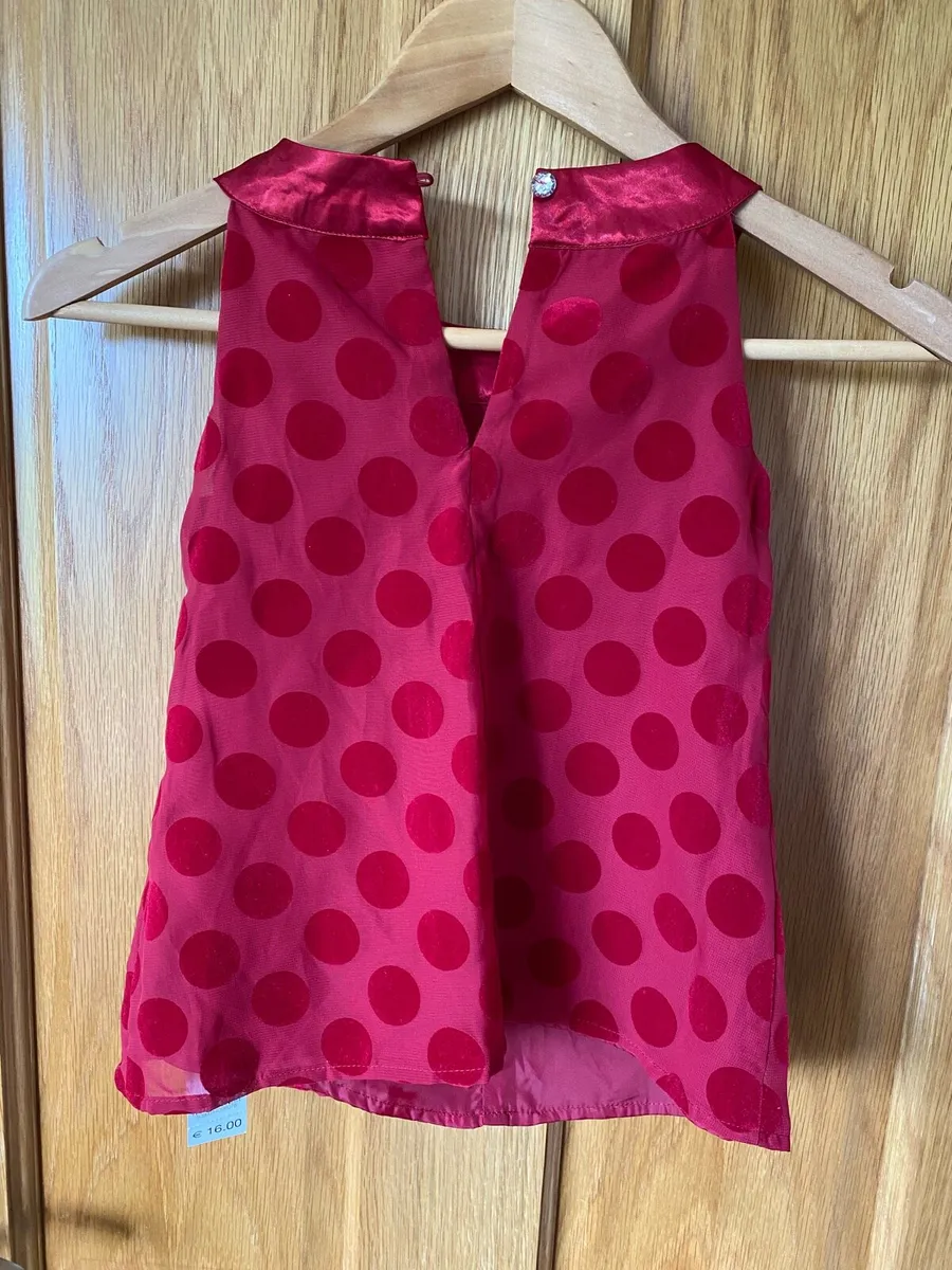 Girls Elegant Red Velvet Occasional Outfit - Image 4
