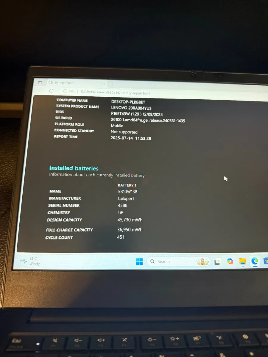 Lenovo ThinkPad e14 Laptop i5/8GB/256SSD/FHD - Image 2