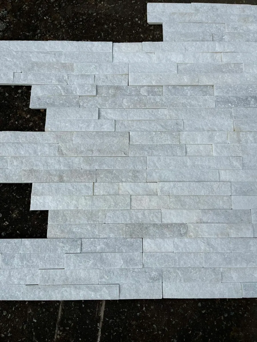 White Quartzite spilt face cladding tiles - Image 4