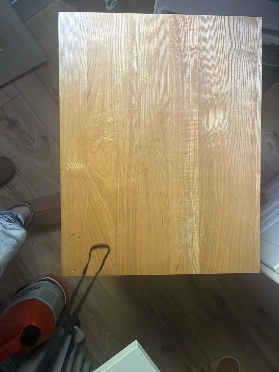Cream locker with oak top and handles - Image 2
