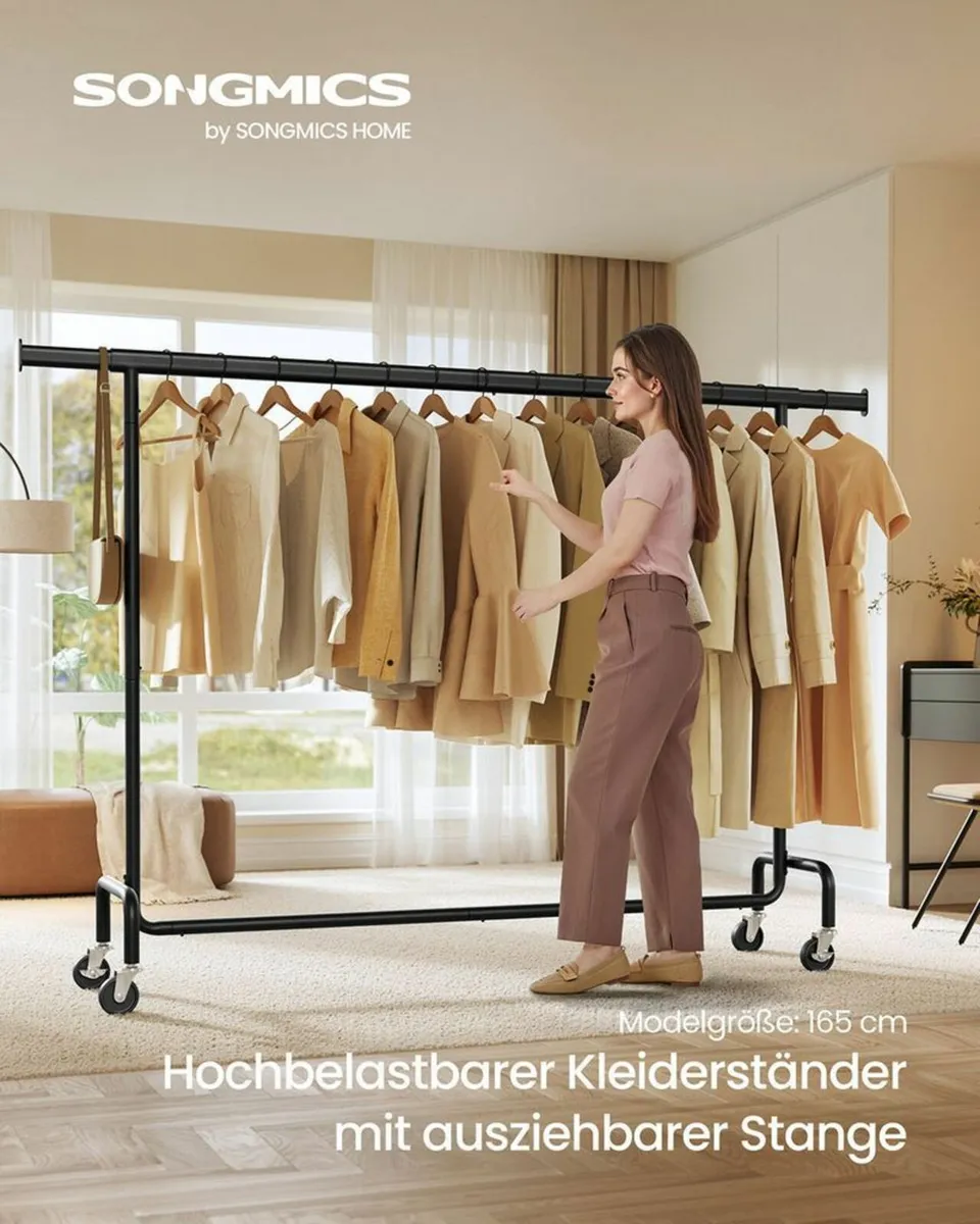 Heavy Duty Clothes Rack with Castors steel frame - Image 2