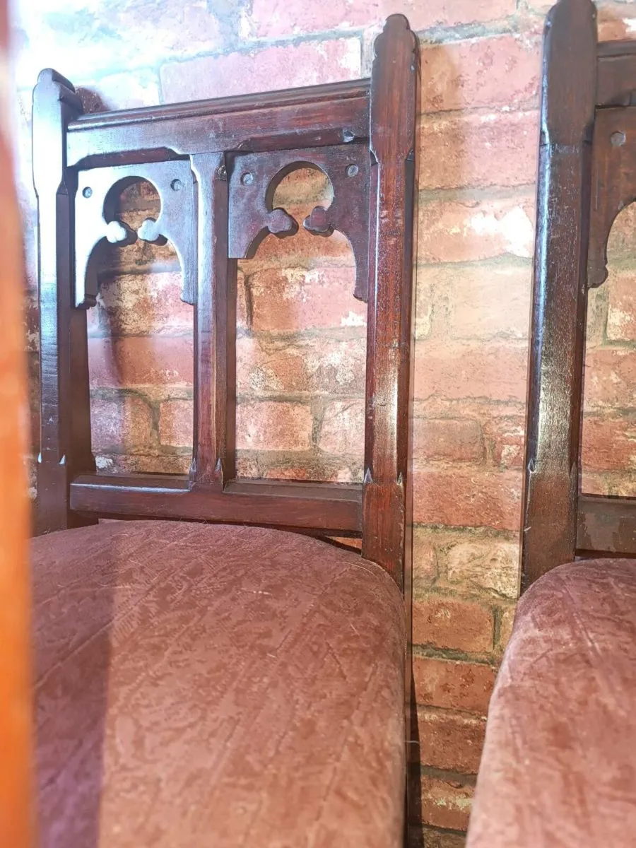 Handcarved Church Chairs - Image 2