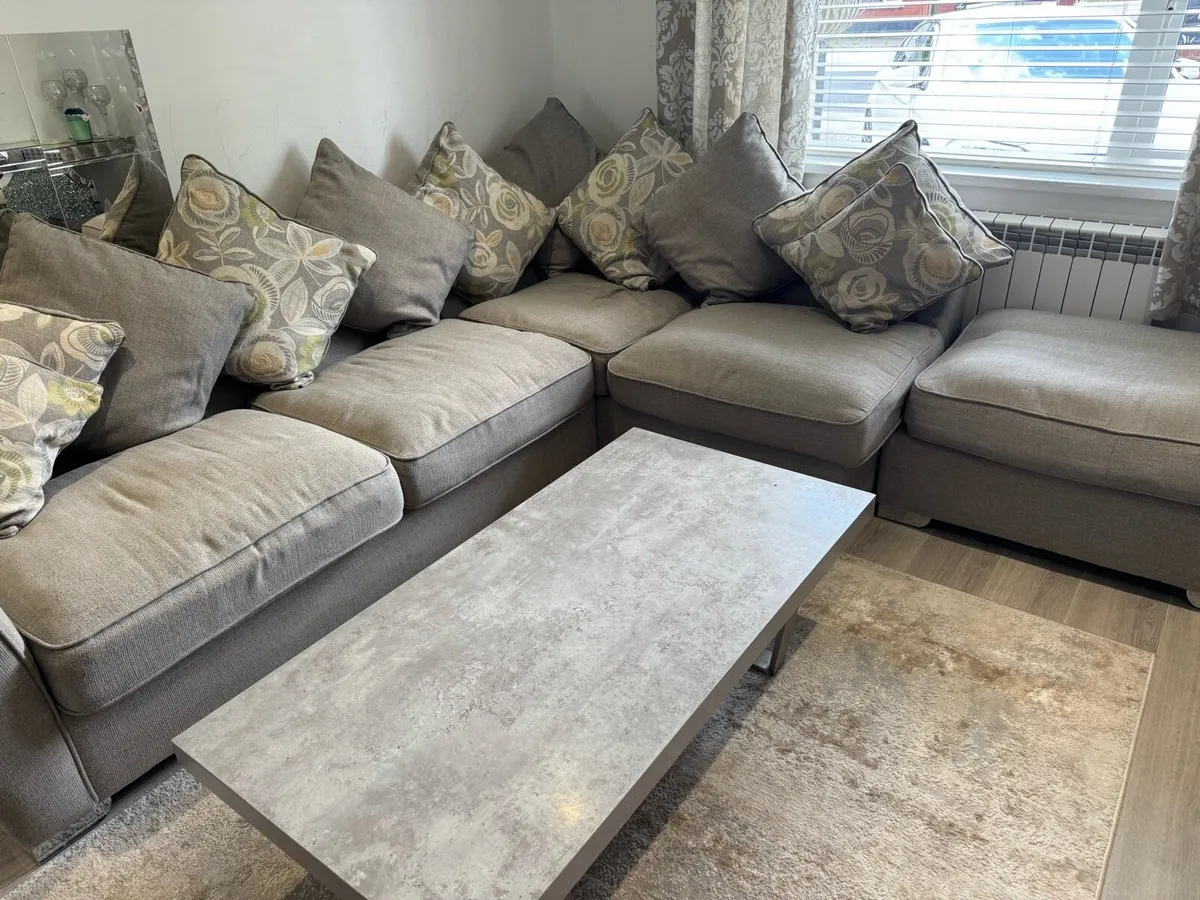L Couch and swivel chair - Image 2
