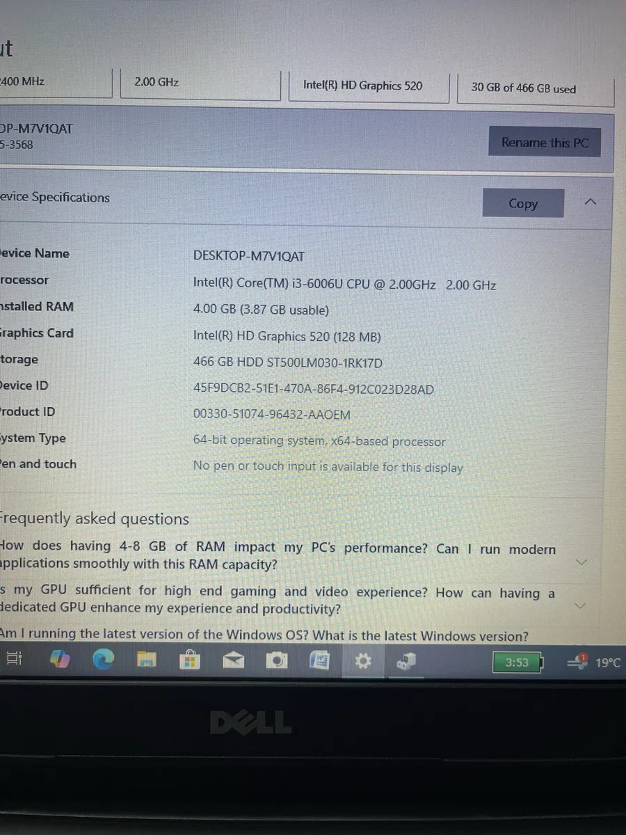 Dell laptop i3 pro windows 10 - Image 2