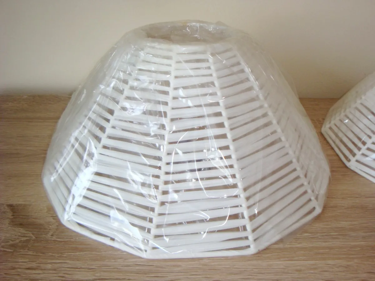 TWO white lamp shades - Image 2