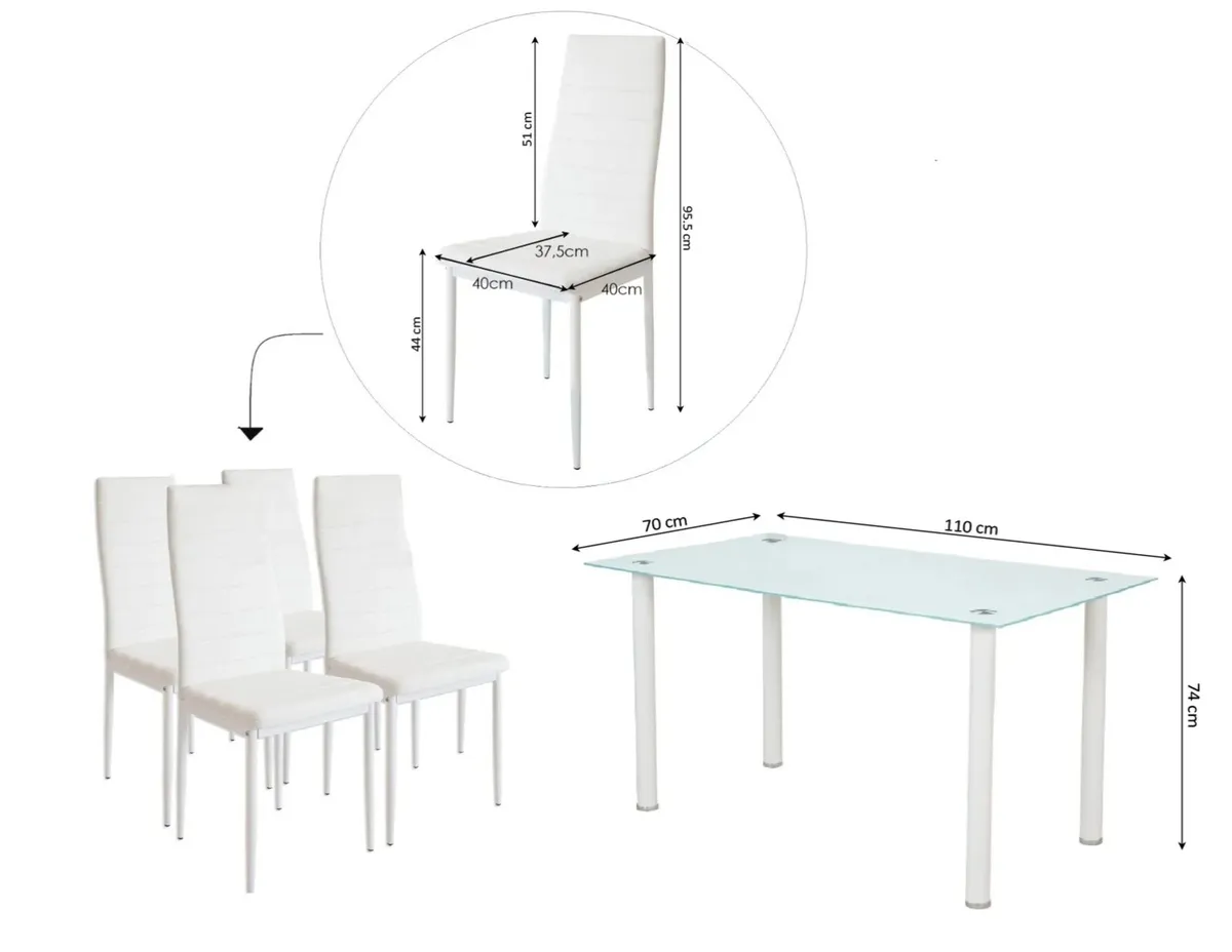 Elegant Glass Dining Set – Modern Design - Image 4