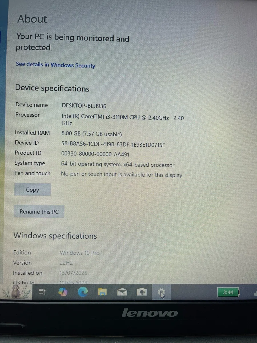 Lenovo laptop i3 pro 8-500 win 10 - Image 2