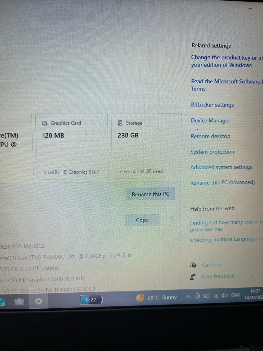 Lenovo X250 i5 8-256 win 10 - Image 4