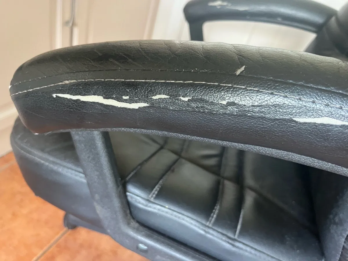 Black Leather Office Chair - Image 3