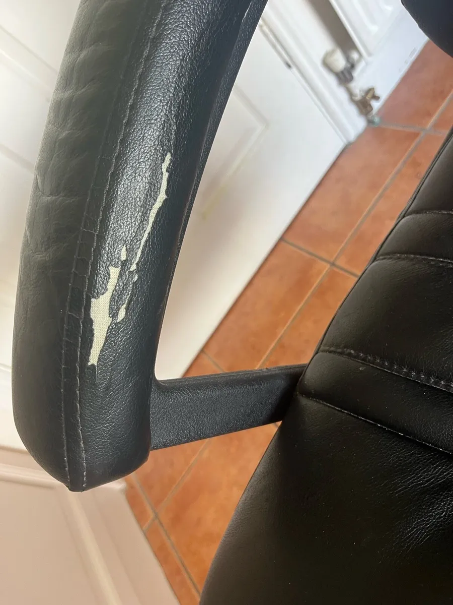 Black Leather Office Chair - Image 4