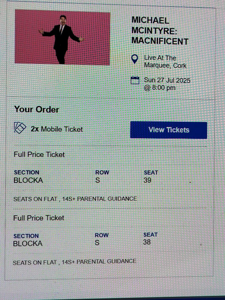 Tickets for Michael McEntyre