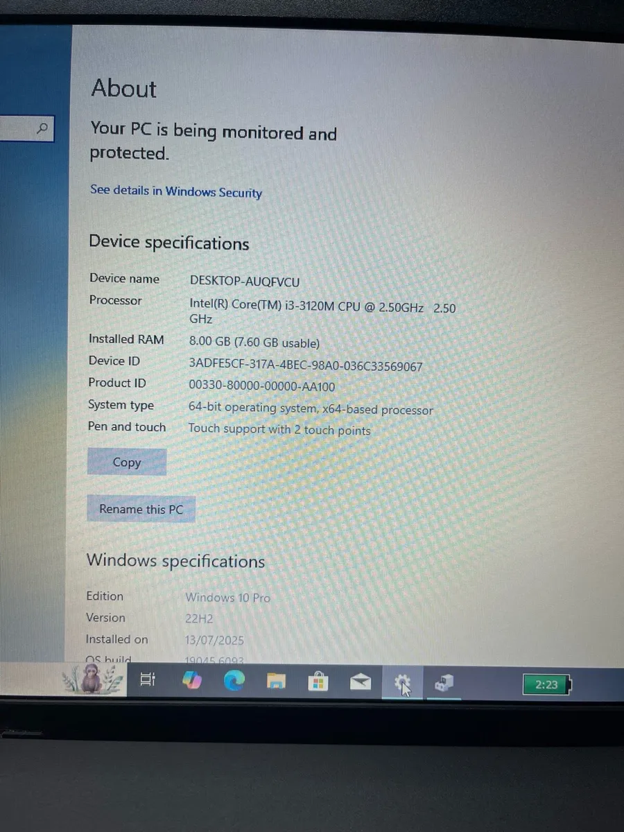 Lenovo i3 pro laptop 8-500 win 10 - Image 2