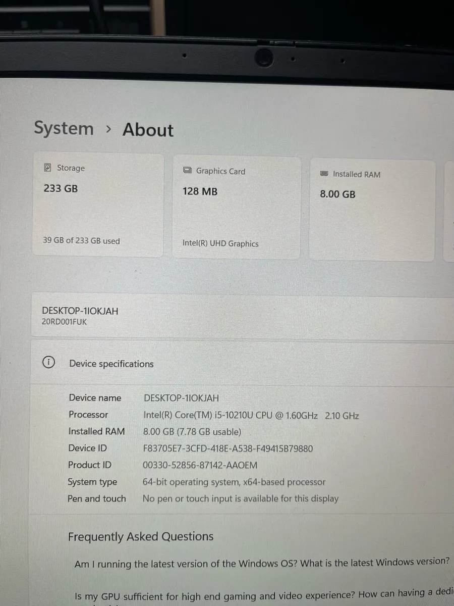 Lenovo thinkpad i5 pro 10th gen - Image 3