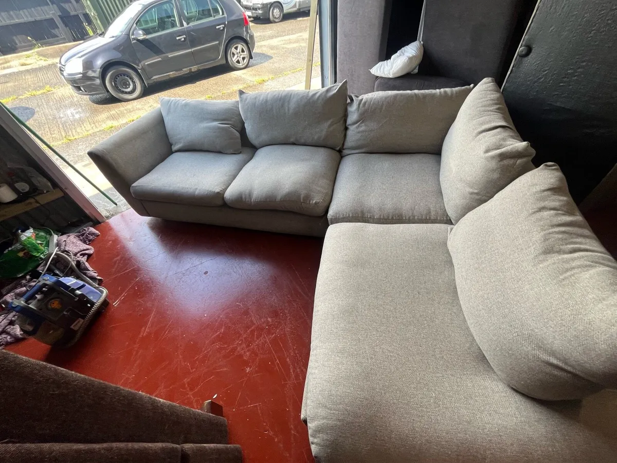 Grey corner sofa L shaped delivery available - Image 1