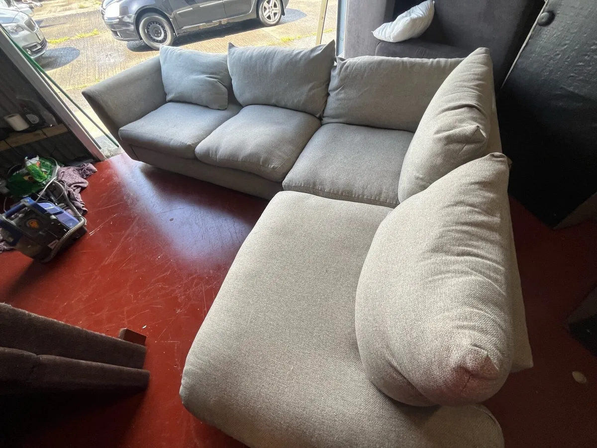Grey corner sofa L shaped delivery available - Image 2