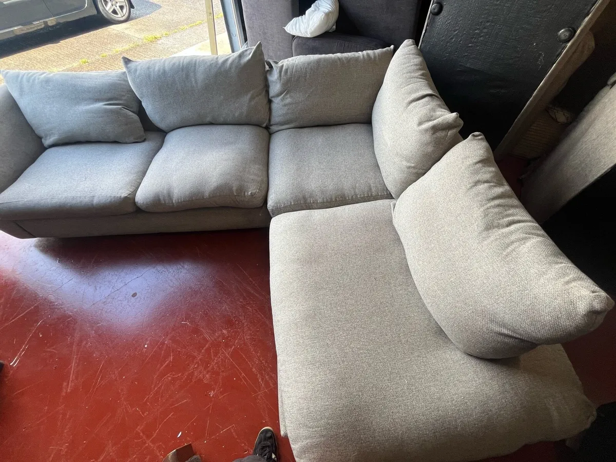 Grey corner sofa L shaped delivery available - Image 3