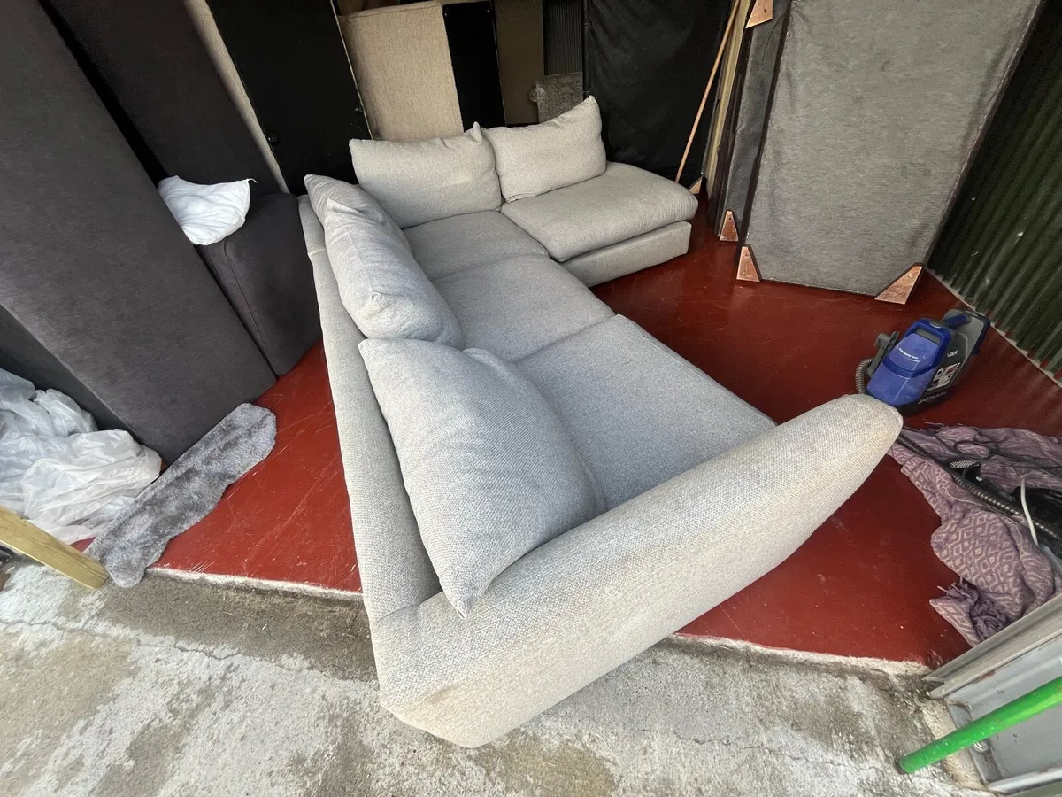 Grey corner sofa L shaped delivery available - Image 4