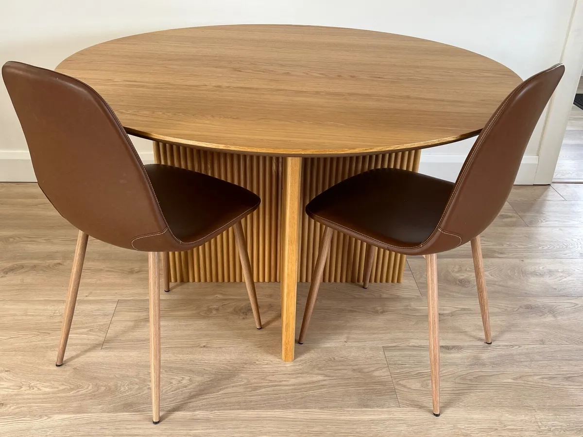 Dining table and two chairs - Image 1