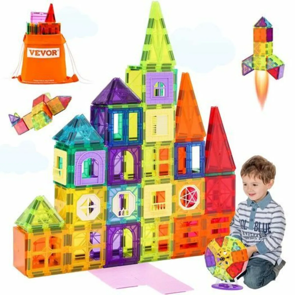 XXL Magnetic Tiles Magnetic Building Toy 181 PCS M - Image 1