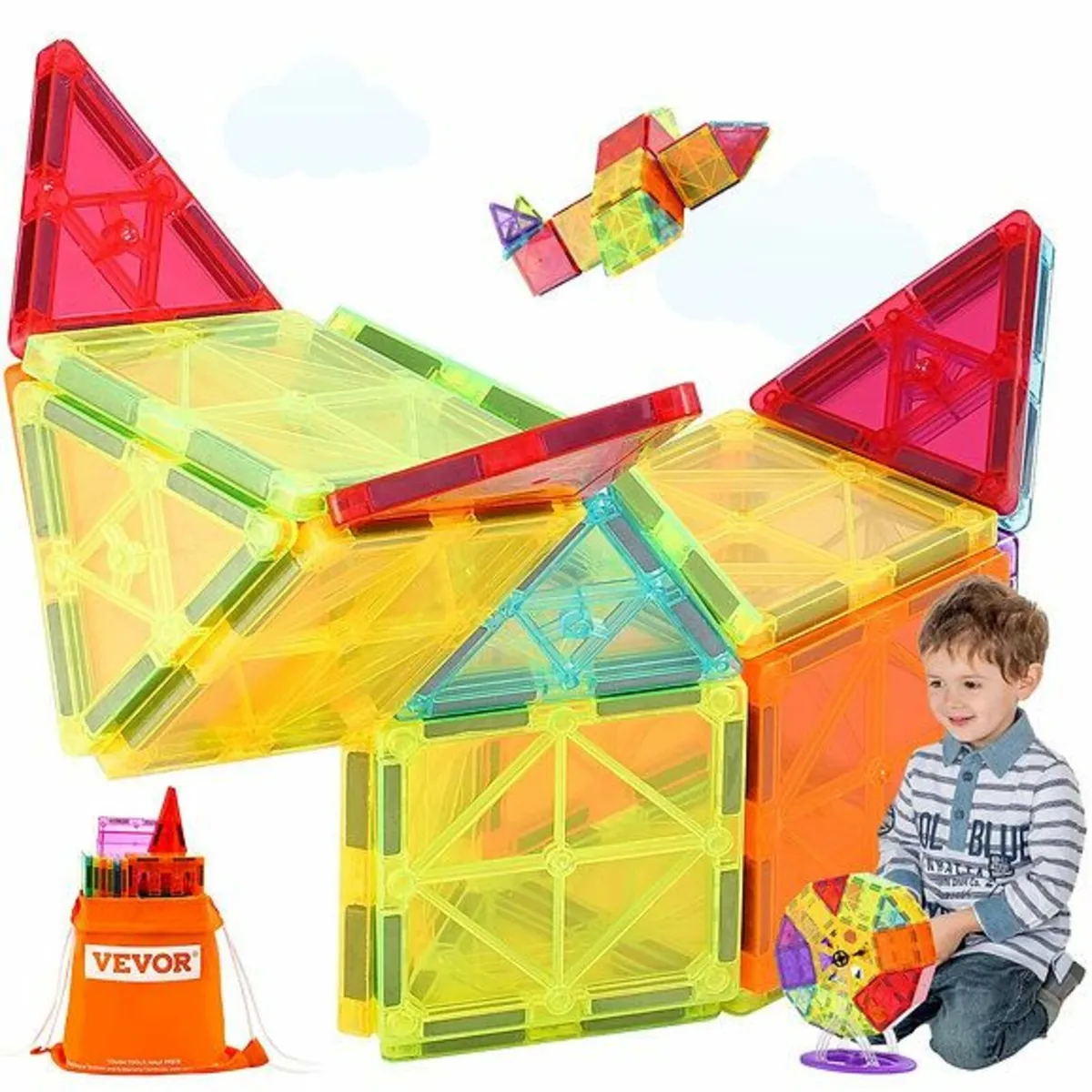 XXL Magnetic Tiles Magnetic Building Toy 181 PCS M - Image 4