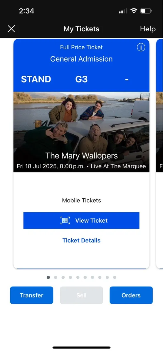 4 Mary wallopers tickets for the marquee Cork
