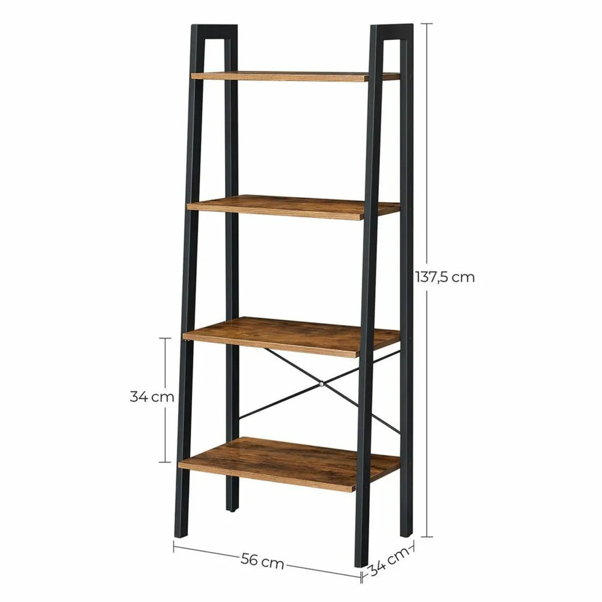 Industrial Design Ladder Shelf 4 shelves stand she - Image 4