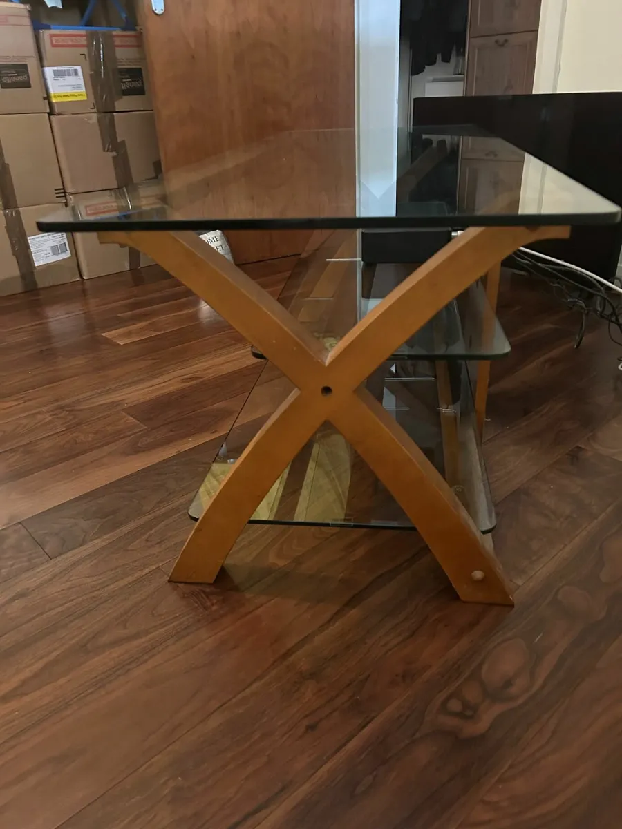 Wooden/Glass TV stand - Image 2